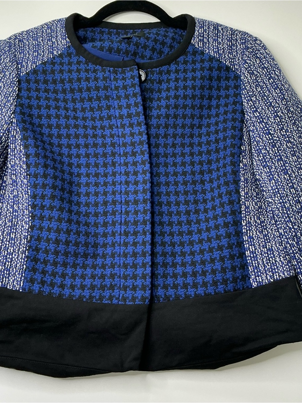 Ann Taylor Women’s Blazer Jacket Classic Blue Black Marled Size 8 Preowned